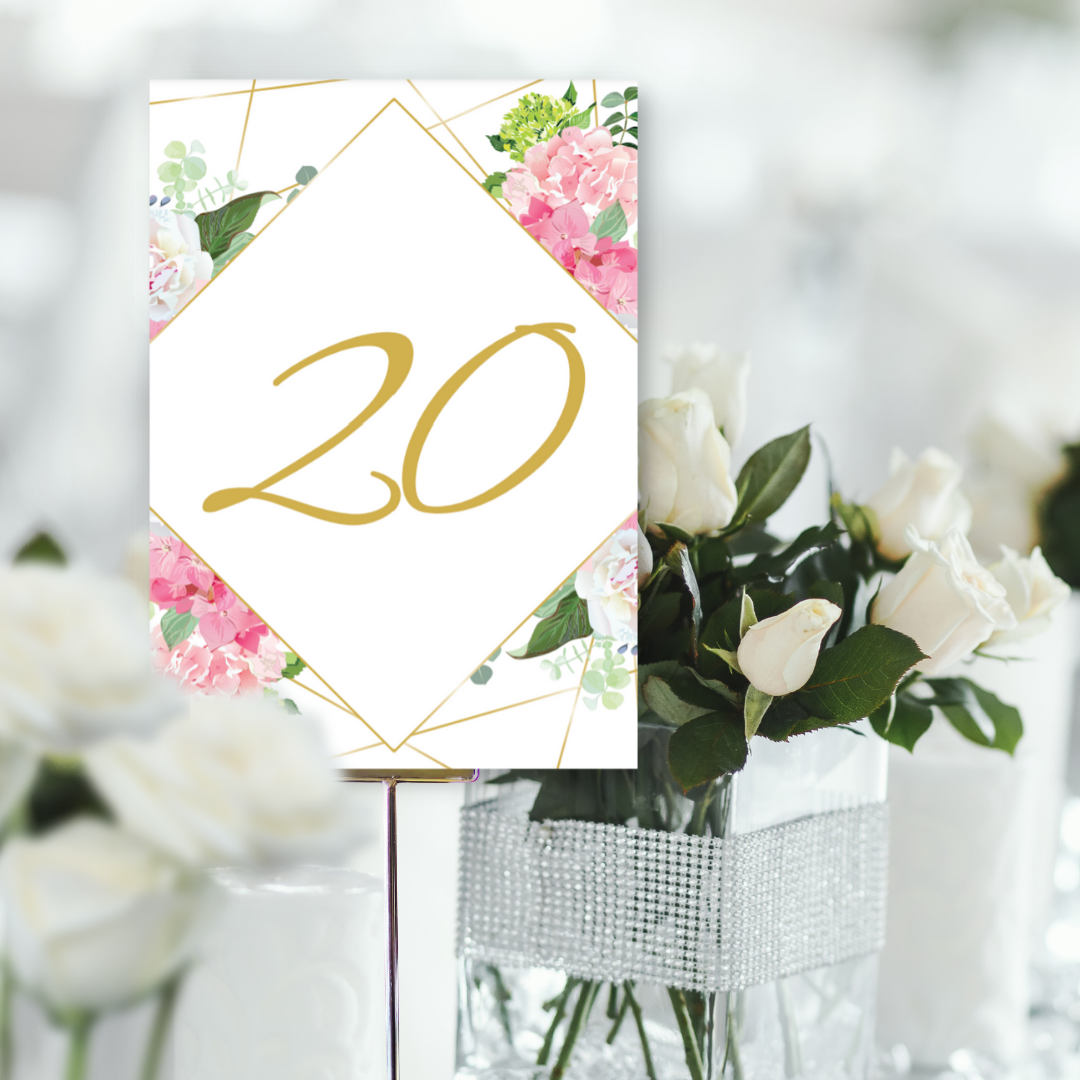 Picture of Emma Table Names & Numbers (Portrait) in White