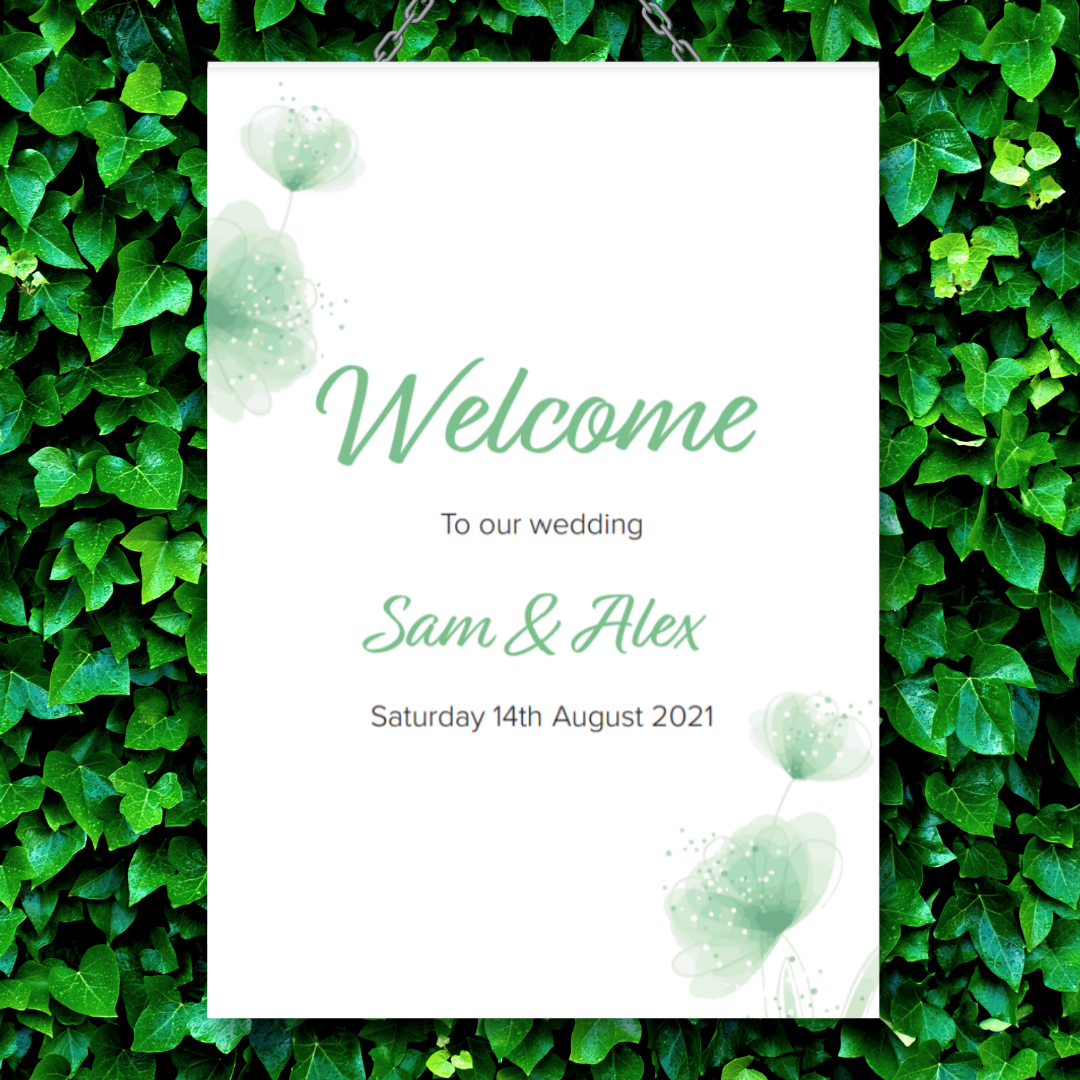 Picture of Zoe A1 Welcome Sign in Green