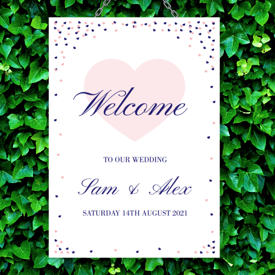 Picture of Julia A2 Welcome Sign in Pink