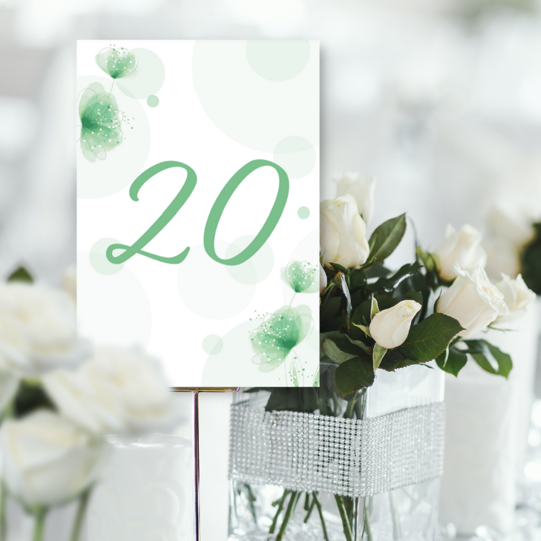 Picture of Harper Table Names & Numbers (Portrait) in Green