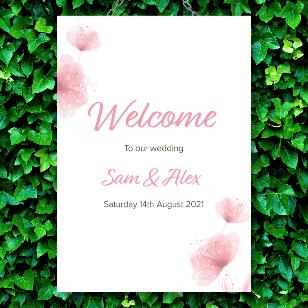 Picture of Zoe A2 Welcome Sign in Pink