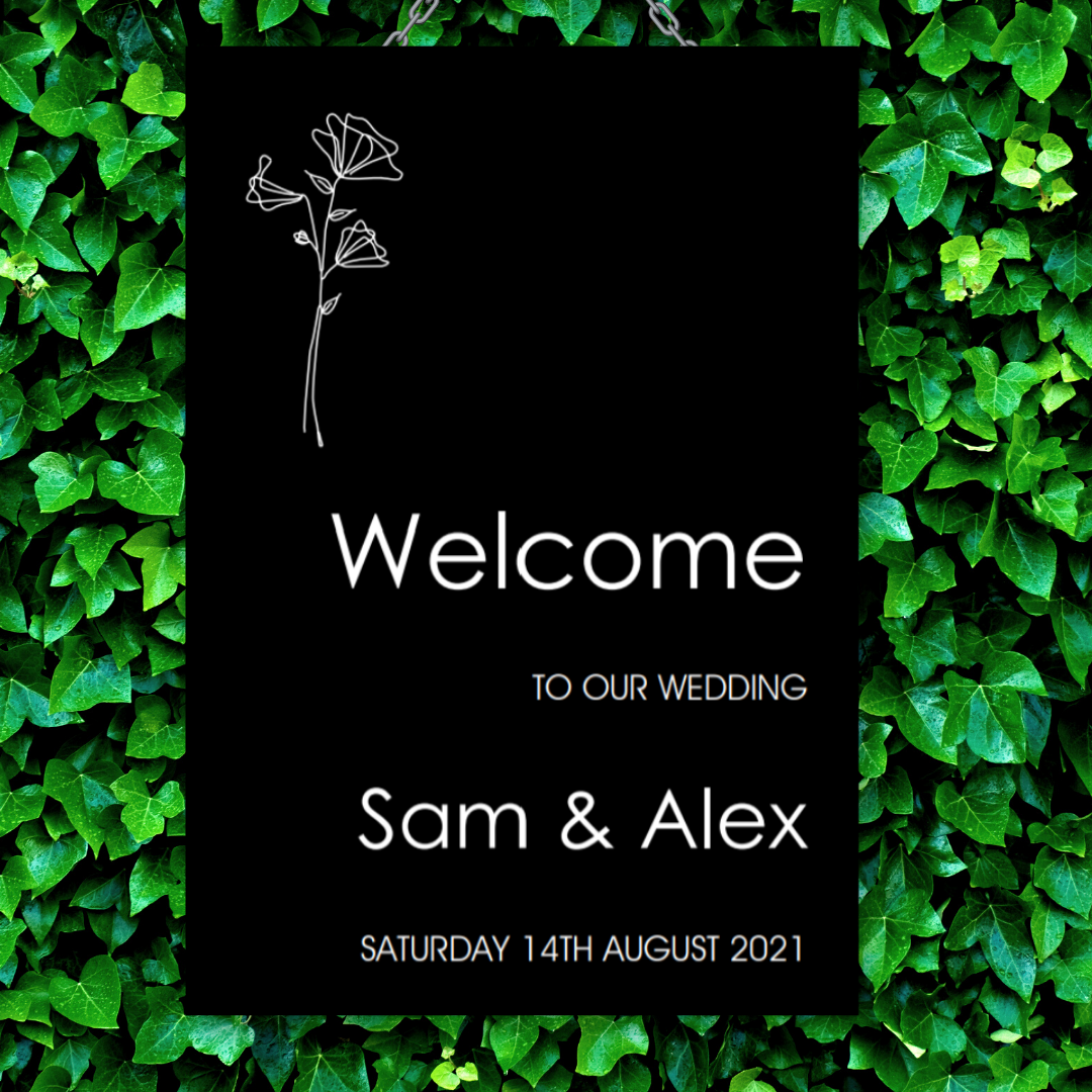 Picture of Naomi A1 Welcome Sign in Black