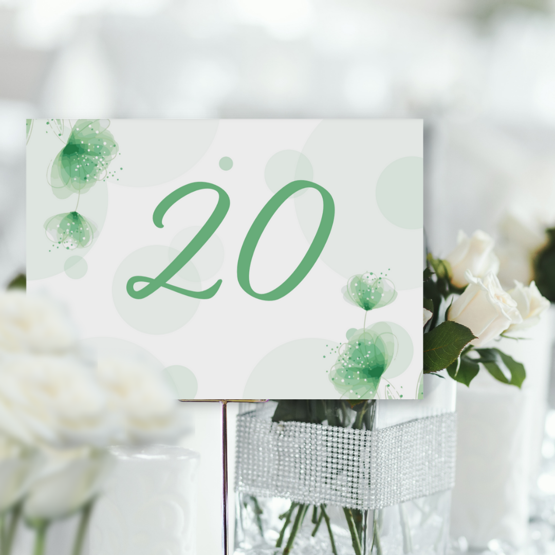 Picture of Harper Table Names & Numbers in Green (Landscape)