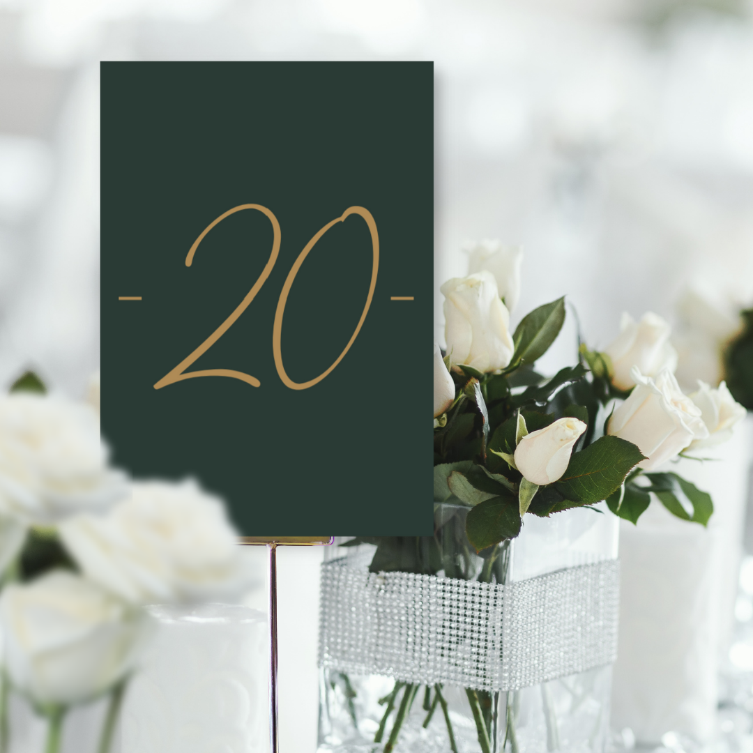 Picture of Mia Table Names & Numbers (Portrait) in Green