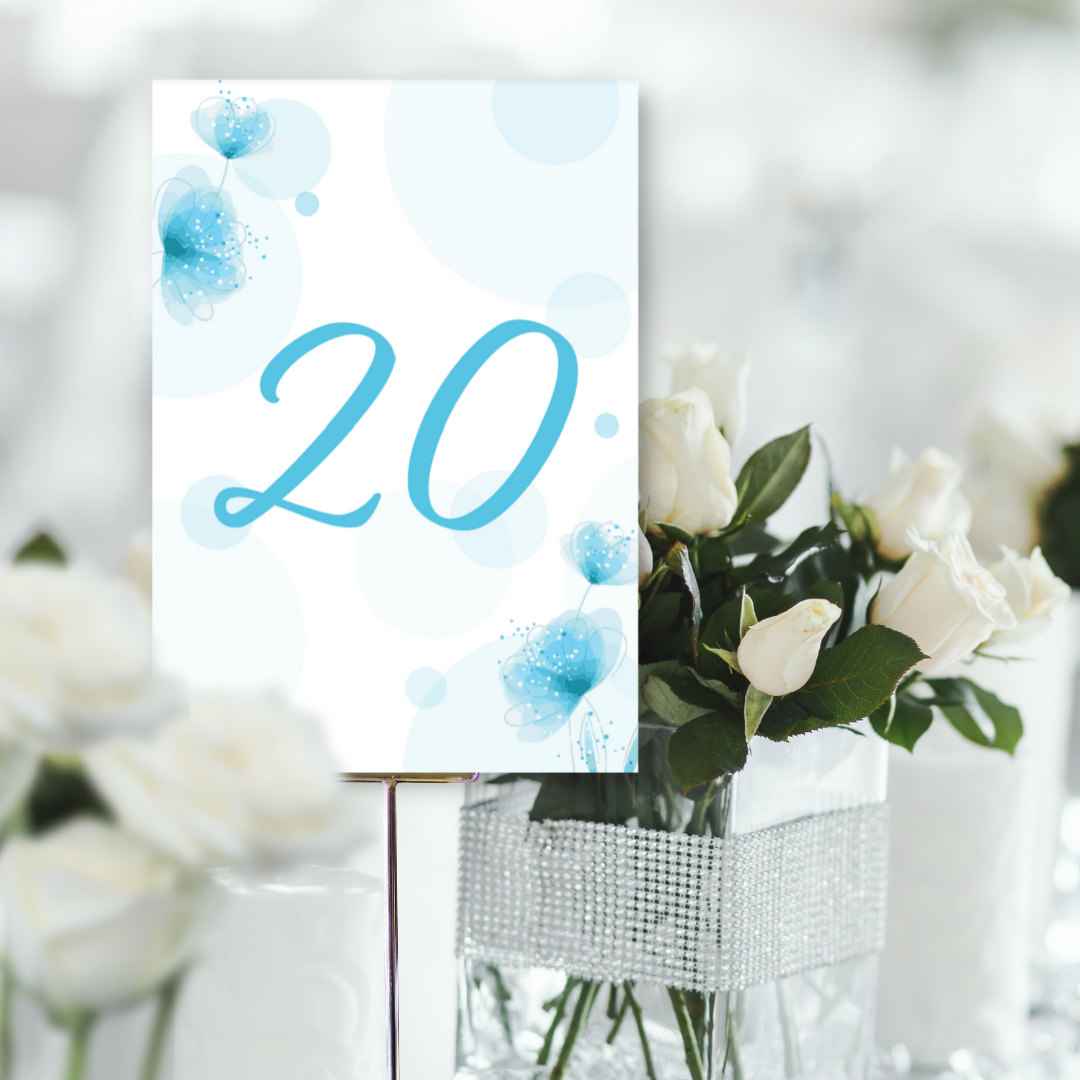 Picture of Harper Table Names & Numbers (Portrait) in Blue