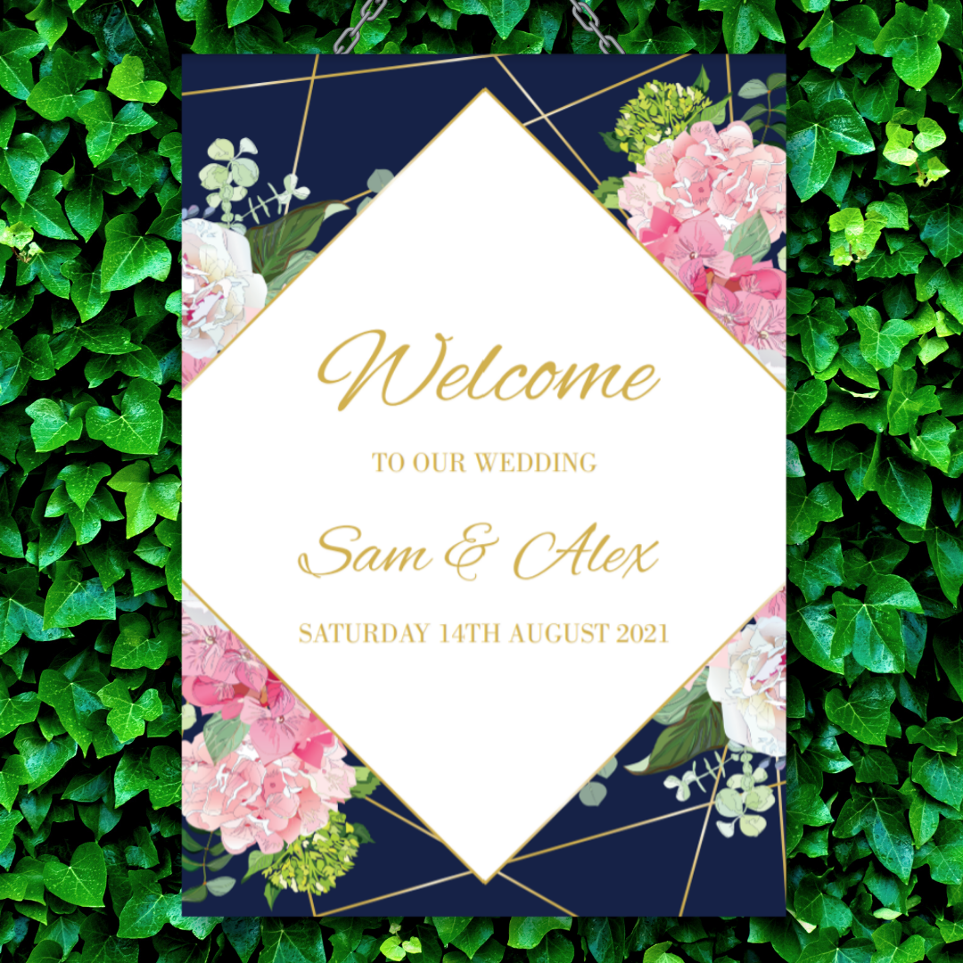 Picture of Emma A1 Welcome Sign in Navy