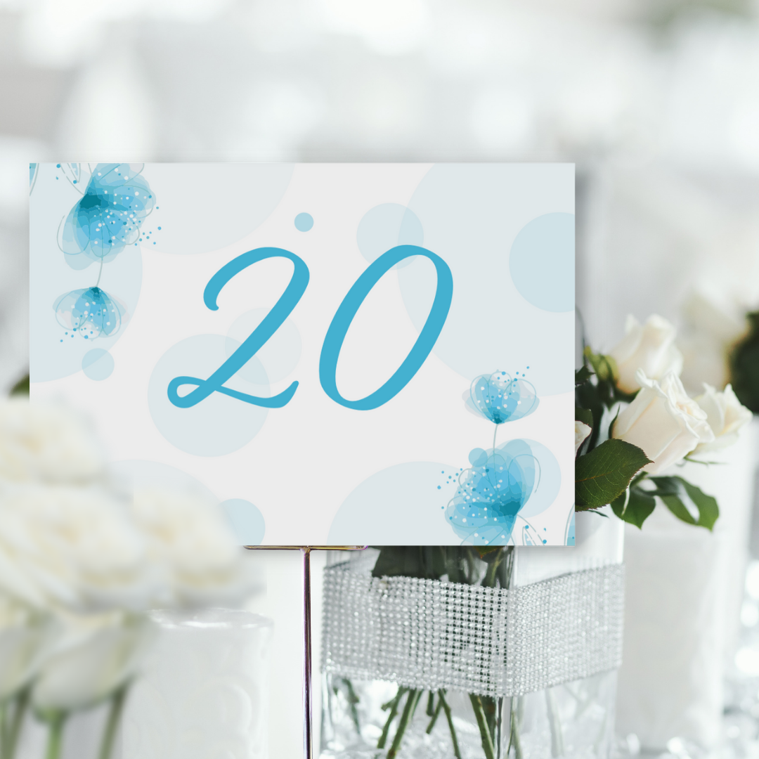 Picture of Harper Table Names & Numbers in Blue (Landscape)