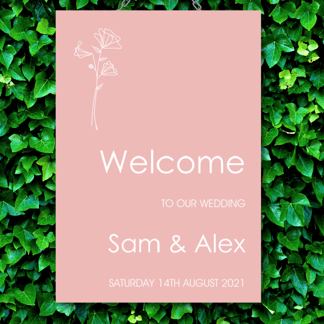 Picture of Naomi A1 Welcome Sign in Pink