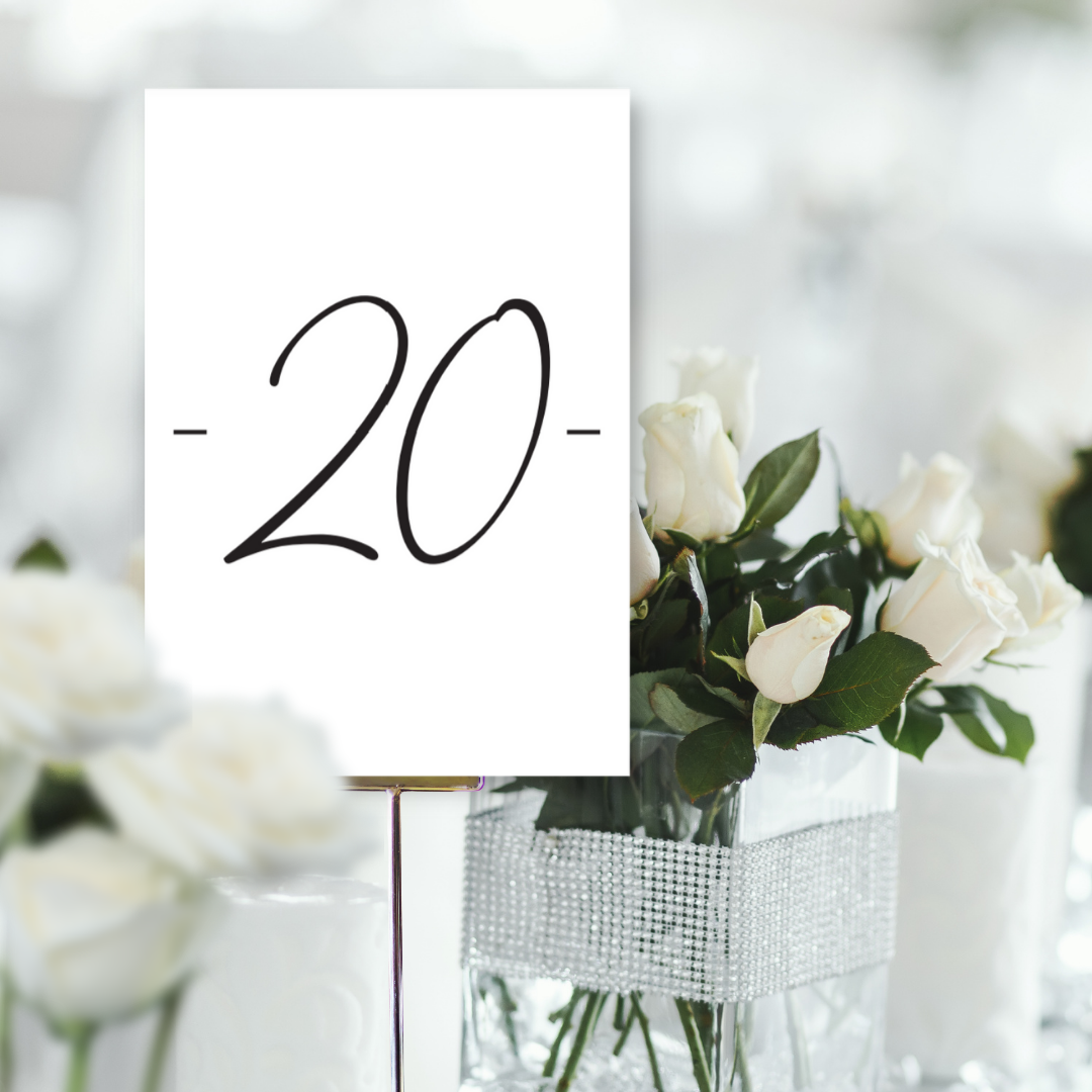 Picture of Mia Table Names & Numbers (Portrait) in White