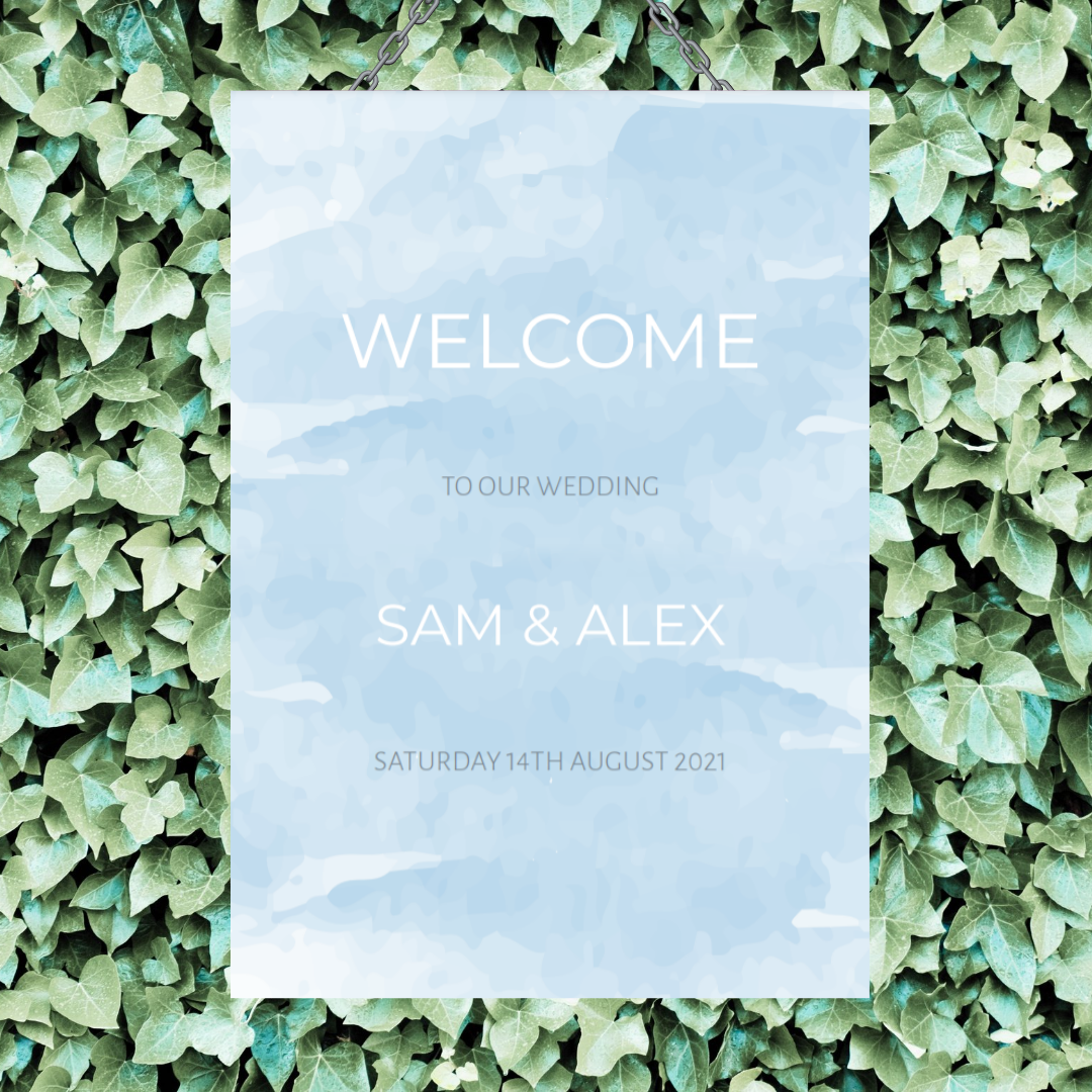 Picture of Juliet A1 Welcome Sign in Blue