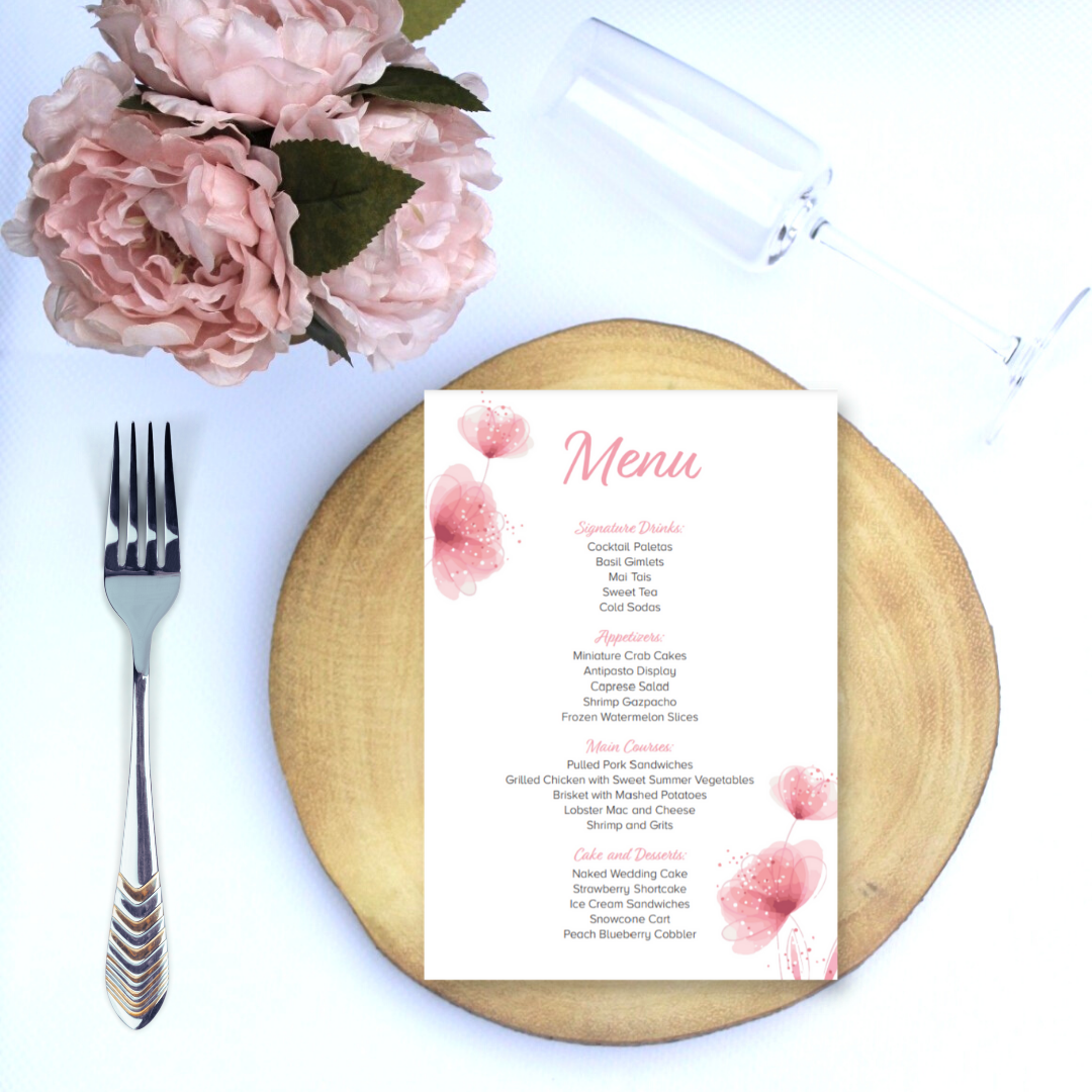 Picture of Zoe Menu in Pink