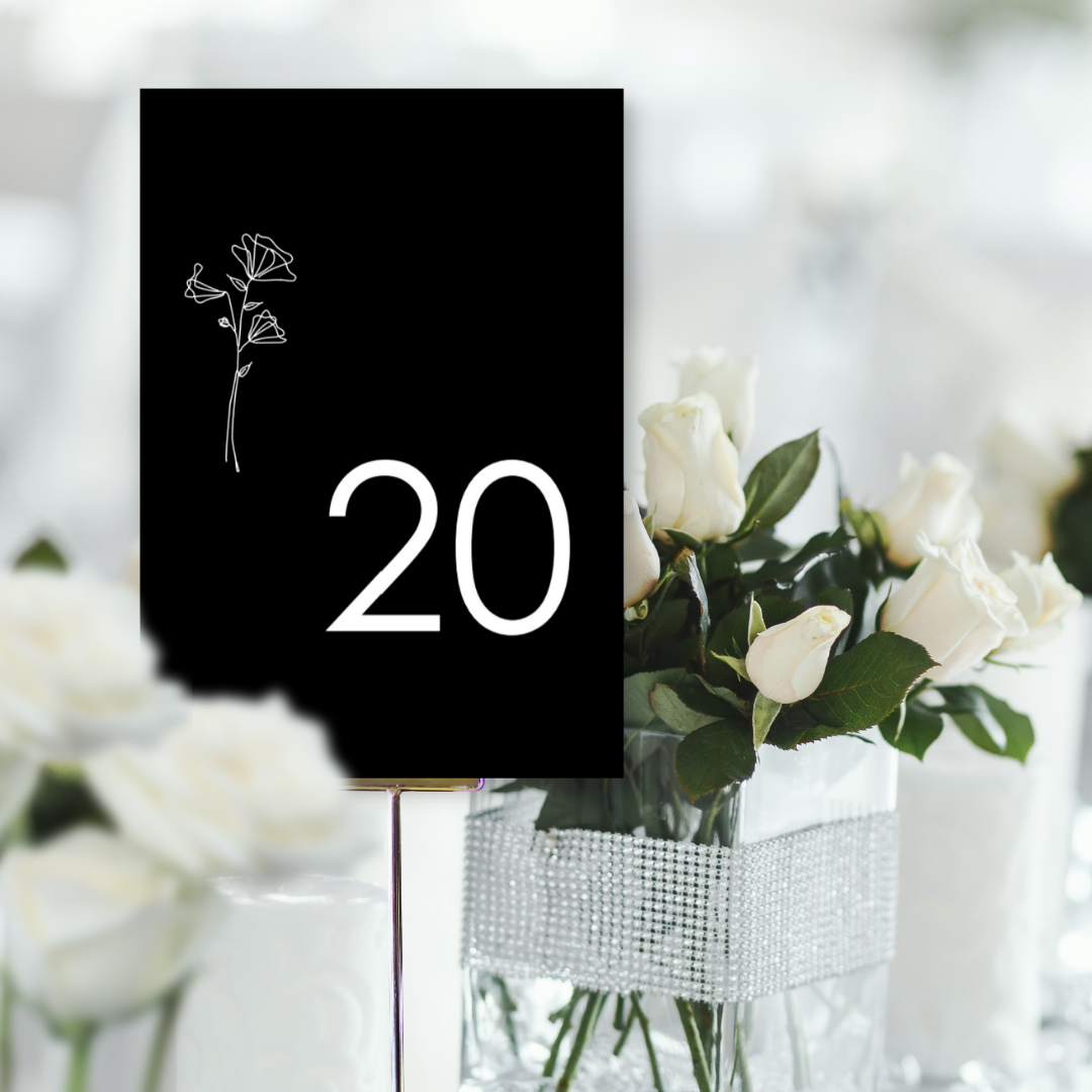Picture of Naomi Table Names & Numbers (Portrait) in Black