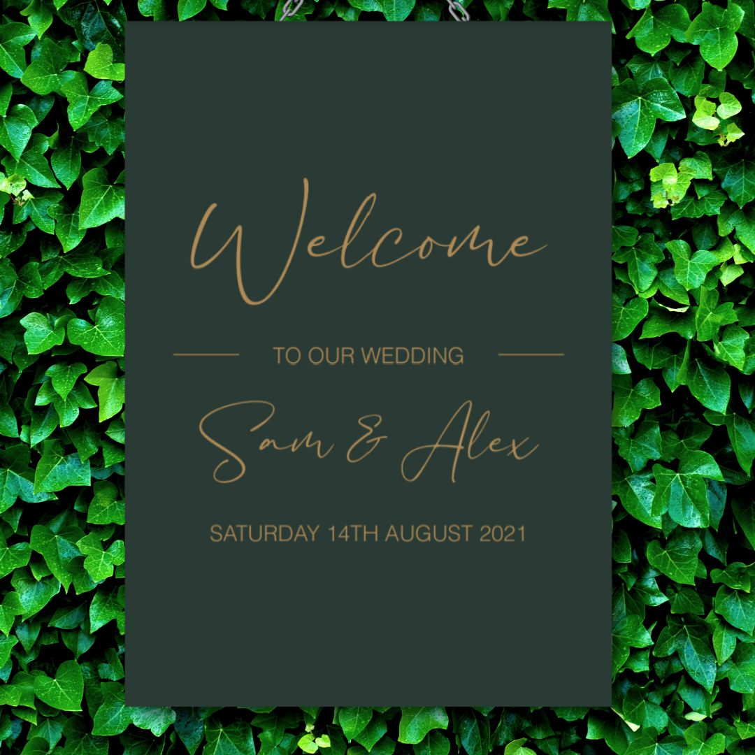 Picture of Mia A1 Welcome Sign in Green