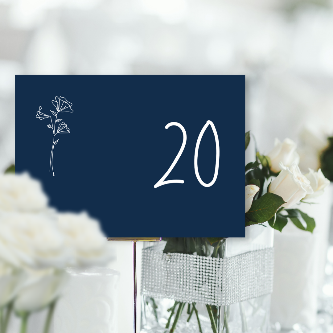 Picture of Naomi Table Names & Numbers in Blue (Landscape) 