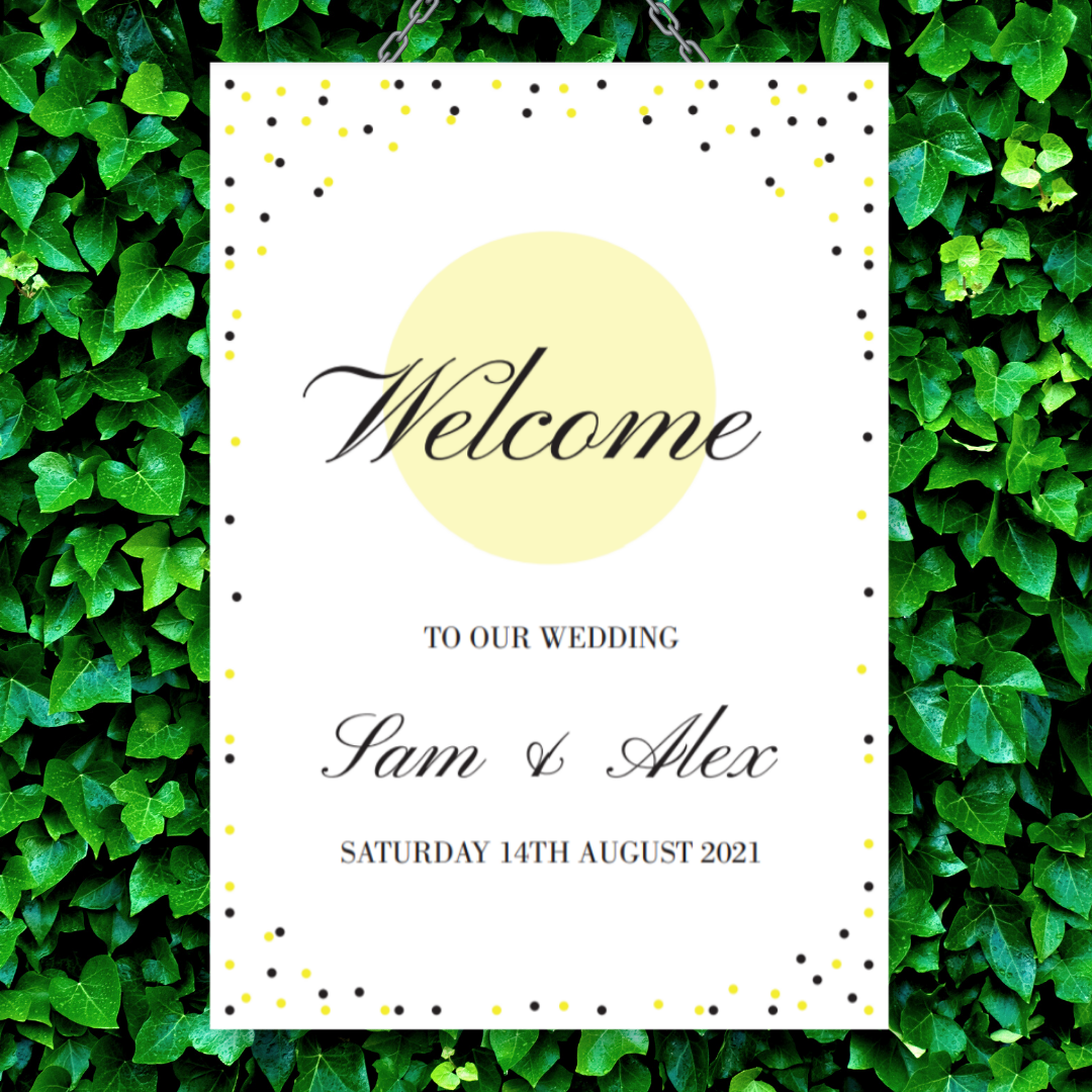 Picture of Camila A1 Welcome Sign in Yellow